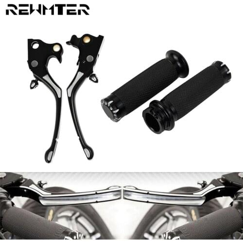 Motorcycle Brake Clutch Lever+Universal 25mm 1'' Hand Grips Handlebar Grip For Harley Sportster XL 48 883 1200 2014-2018 2019