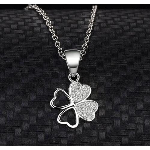 S925 Sterling Silver Four Leaf Clover Ladies Secklace Simplicity Necklace Flowers Jewelry Pendant Fashion Clavicle Chain