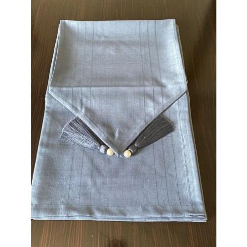 Blue Color Interlocking Set Stain resistant Antique Linen Table Cloth And Stain-resistant Super Runner