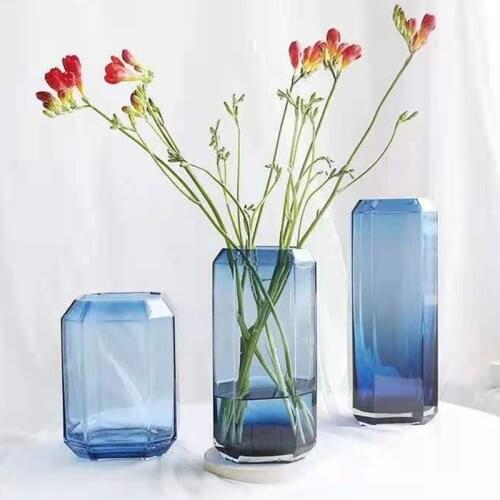 Nordic Style Glass Vases Minimalism Decoration Accessori Transparent Flower Container Home Decor Florero Adornos Para Casa