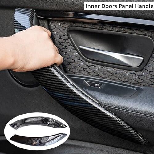 Carbon Fiber Left Right For BMW 3 series E90 E91 318 320 325 328 Car Interior Handle Inner Door Armrest Panel Pull Trim Cover