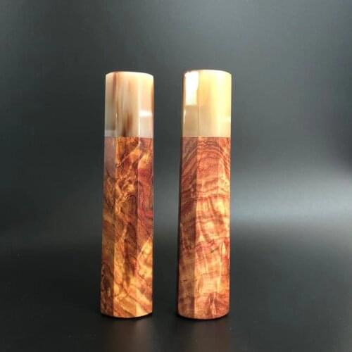 Japanese Octagonal Bubinga Figure Handle With White Buffalo Horn DIY Chef Knife Kitchen Knives Gyuto Yanagiba Knife Handle