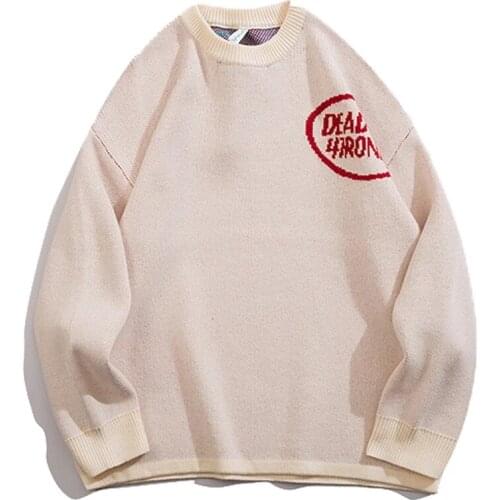 Japanese sweater men and women big pullover winter style street loose round neck Harajuku warm leisure loose plus size Y2K