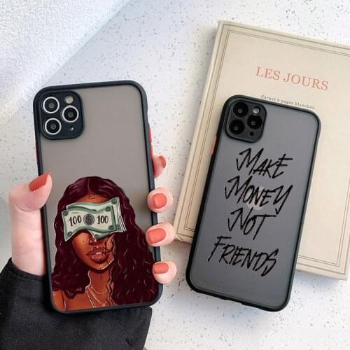 Make Money Not Friend Rich Girl Phone Case For iPhone 12 X Xs max XR 11 Pro Max 7 7 Plus 6 6S 7 8 Plus SE 2 Cute Anti-fall Cover