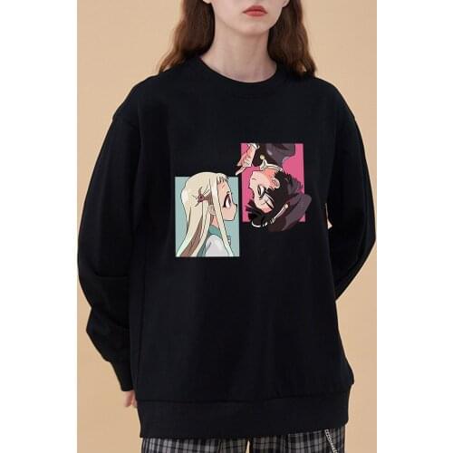 Japan Anime Cartoon Print Cute Hoody Women Casual Loose Swetshirts Crewneck Oversize Clothing Anime Pullover Hoody Female