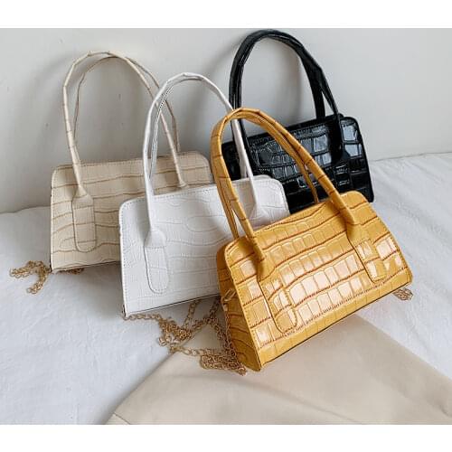 PU Leather Women Square Shoulder Bags Crocodile Pattern Ladies Small Tote Purses and Handbags Fashion Female Chain Messenger Bag