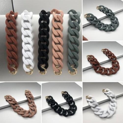 1PC Acrylic Resin Bag Chain Handles Detachable Shoulder Bag Strap DIY Replacement Solid Color Wide Bag Accessories 30cm/41cm