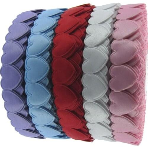 20Yards Fabric Connect Heart Padded Felt Heart Applique Craft Wedding Party Decorations 16mmx16mm