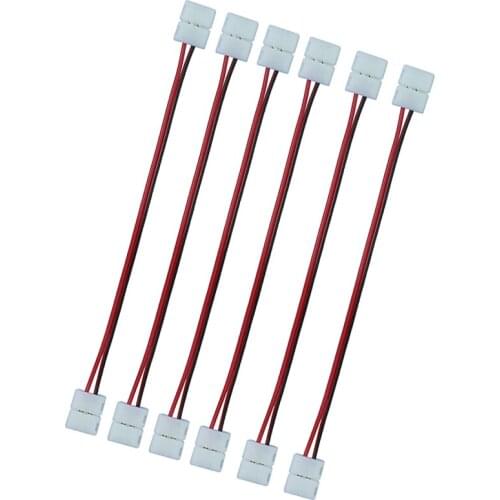 5pcs 10mm 2pin connector wire for 5050 5630 5730 single color led strip,NO welding wire connector for strip jointing
