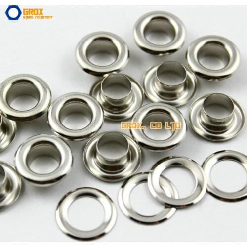 500 Set 13*7*5.5mm (Outer diameter * Inner diameter * Height) Silver Round Eyelet Grommet