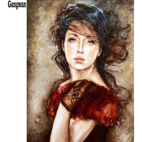 5D Diamond Embroidery portrait Full round square Needlework Diy Cross Stitch color Women Diamond Painting mosaic Kit home decor