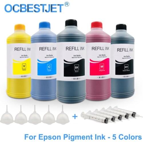 5x500ML Universal Pigment Ink Refill Ink Kit For Epson 7700 9700 T3000 T5000 T7000 T3200 T5200 T7200 T3070 T3270 T5270 T7270