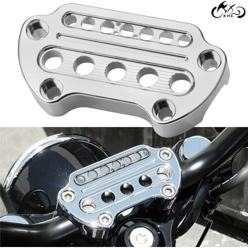 Motorcycle CNC Aluminium Chrome Indicator Handlebar Top Clamp For Harley Dyna 06-17 Sportster XL/ 883 1200 Forty Eight Iron 883
