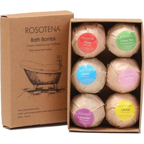 6pcs Bath Bomb Skin Whitening Bath Salt Body Moisturizing Bath Natural Bubble Gift Set Spa