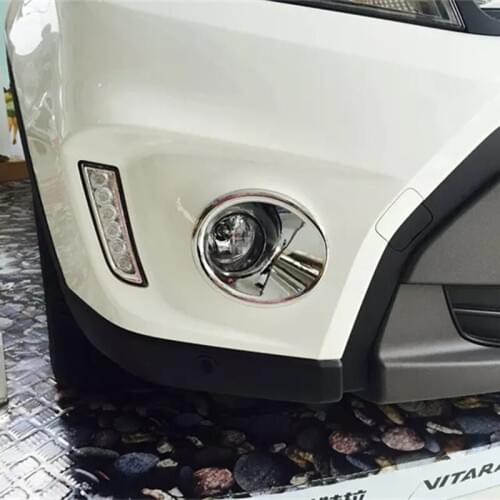 For Suzuki Vitara Escudo 2015 2016 ABS Chrome Front Fog Light Lamp Cover Auto Parts