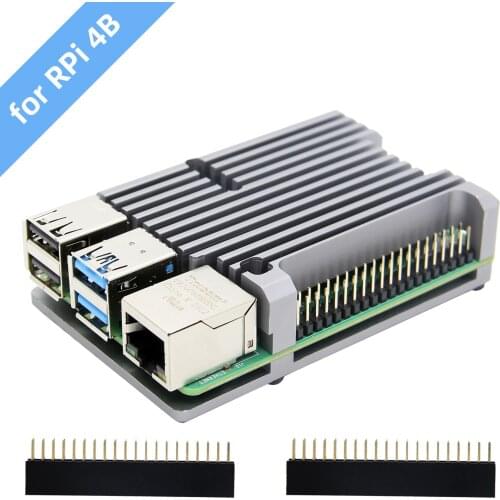 Raspberry Pi 4 Model B Protective Shell,Passive Cooling Aluminum Alloy Armor Case, Metal Enclosure for Raspberry Pi 4 Model B