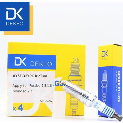 Dekeo For FORD FUSION 2.3L 2.5L C-MAX 2.5L LINCOLN MKZ 2.0L MAZDA 3 2.3L 6 MERCURY MILAN Spark Plug Iridium AYSF32YPC 4PCS