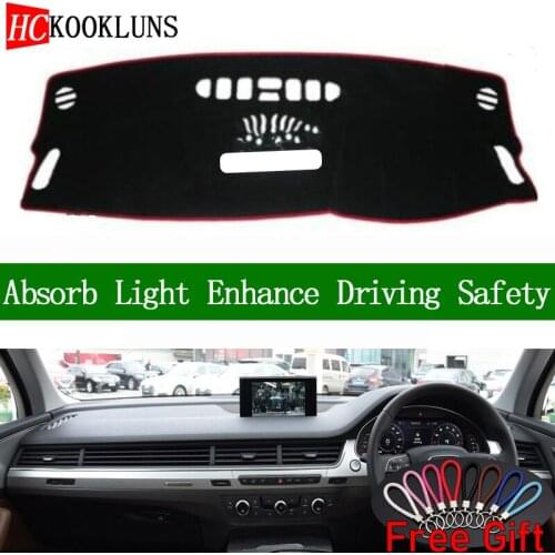 For AUDI Q7 2016 2017 2018 2019 Right Hand Drive Dashboard Cover Car Stickers Sun Shade Dash Mat Carpet Interior Accessories