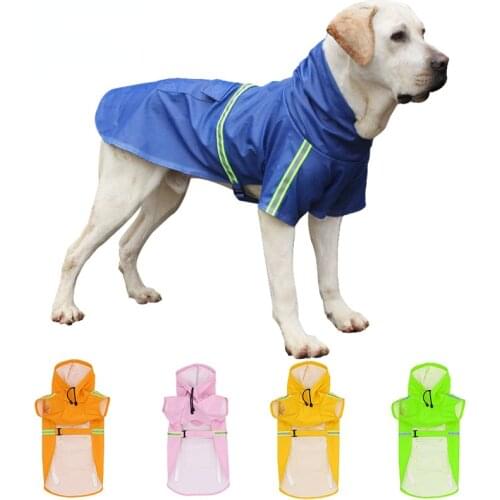 Pet Raincoat Waterproof and Snowproof Big Dog Clothes Reflective Dog Raincoat Pet Supplies