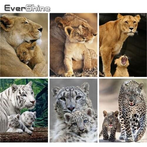 EverShine Diamond Painting Kits Lion Cross Stitch Diamond Embroidery Animals Sale Rhinestones Art Wall Decor Handwork Gift