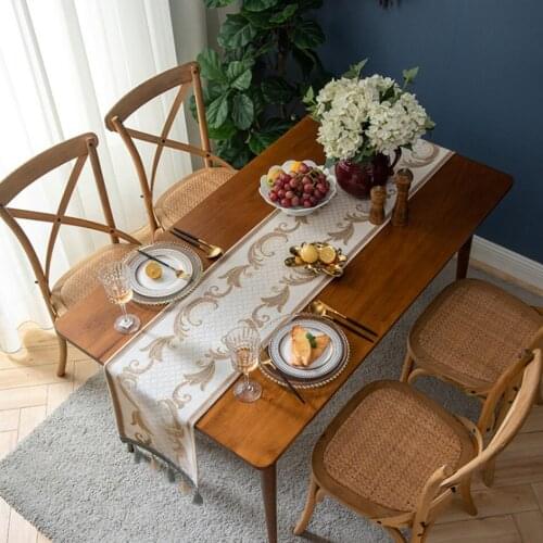 European Style Jacquard Thickened Chenille Table Runner Home Hotel Simple Atmosphere Elegant Porch Shoe Cabinet Decorative Towel