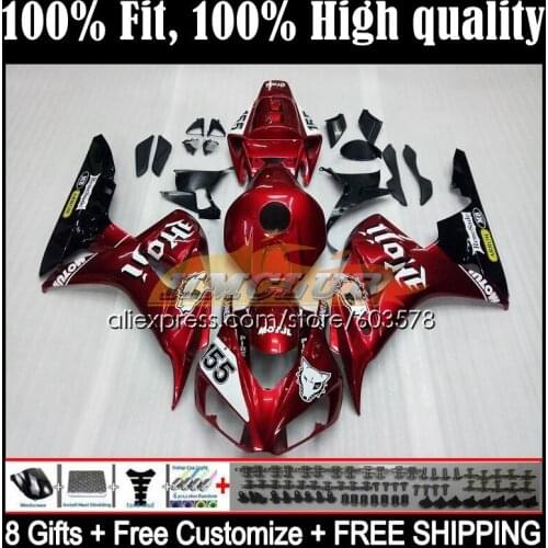 Injection Body For HONDA CBR 1000 RR CC CBR 1000RR 1000CC 49CL.20 CBR1000RR 06 07 CBR1000 RR 2006 2007 OEM Fairing Wine red