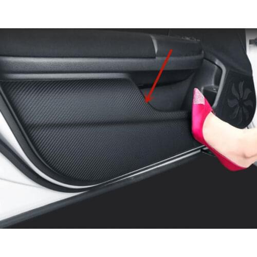 For Skoda Kodiaq 2017-2019 leather car door prevent kick pad anti-kick stickers anti-scratch protection car accessories