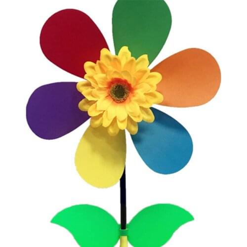 Colorful Sunflower Windmill Wind Spinner Pinwheel Garden Yard Decor Kids DIY Toy F3ME