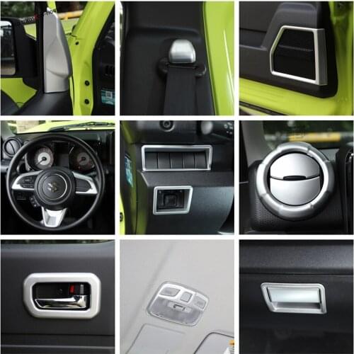 Yimaautotrims Matte Interior Refit Kit Pillar A / Door Speaker / Dashboard / Handle Bowl Cover Trim For Suzuki Jimny 2019 2020
