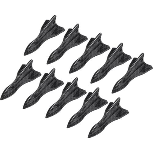 Mayitr 10pcs Carbon Fiber Pattern Car Auto Shark Fin Diffuser Vortex Generator Wing Roof Spoiler Bump Accessories