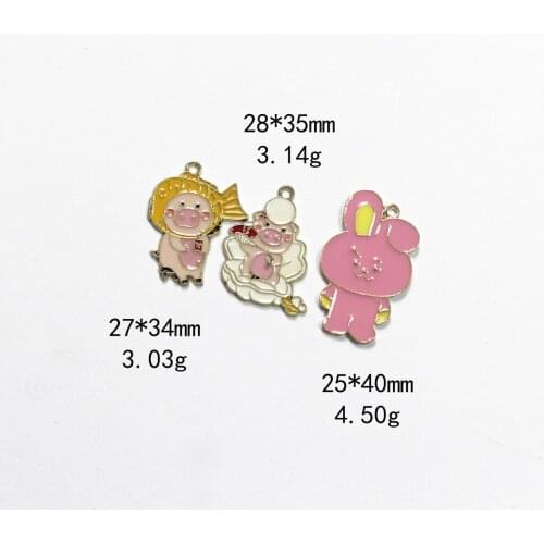 Novelty earrings Korean earrings weird jewelry piggy rabbit cartoon dripping oil alloy jewelry accessories earring pendant