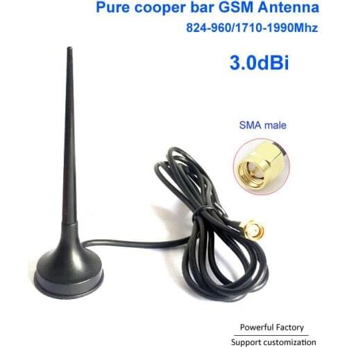 Factory price 3dBi SMA Connector Omni 900/1800 mhz gps gsm antenna made in China 1pcs