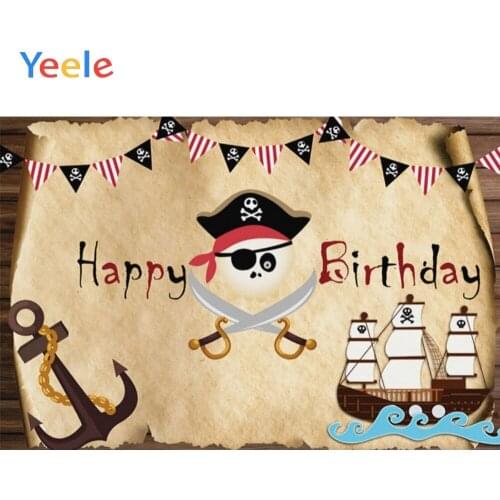 Pirate Captain Ship Adventure Baby Shower Boy Birthday Party Backdrop Photography Background For Photo Studio Vinyl Photophone