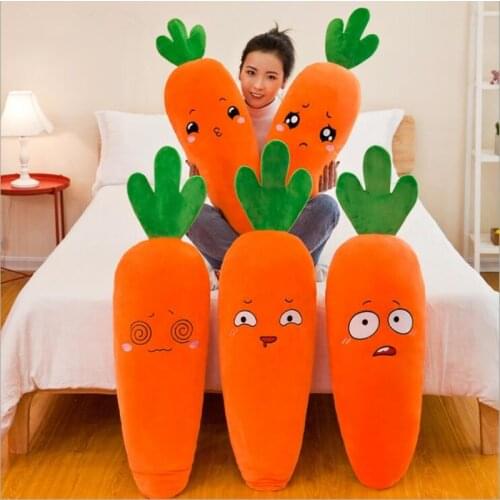 65cm 85cm 100cm Cute Carrots Fruits Plush Toys Kids Cushion Pillow Soft Car Sofa Fruit stuffed Dolls Birthday Christmas Gift