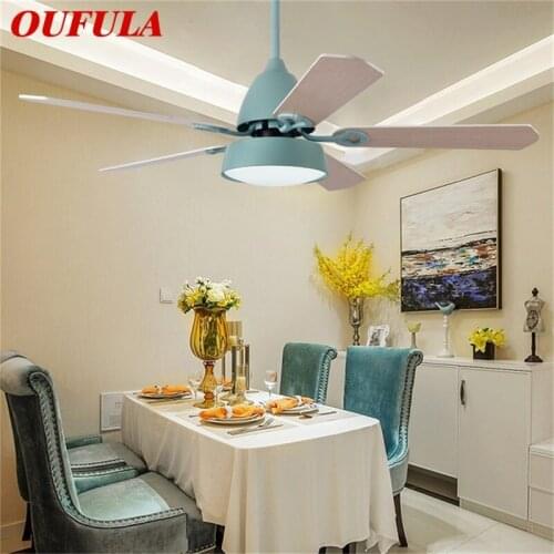 OUFULA Ceiling Fan With Lights Remote Control 3 Colors LED Modern Wood Blade for Home Dining Room Bedroom living room