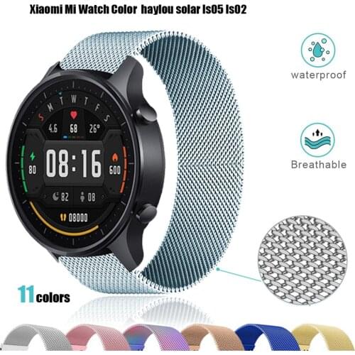 20mm/22mm Magnatic Strap for Xiaomi mi watch color Replacement Watchband for xiaomi haylou ls02 Stainless Steel Bracelets belt