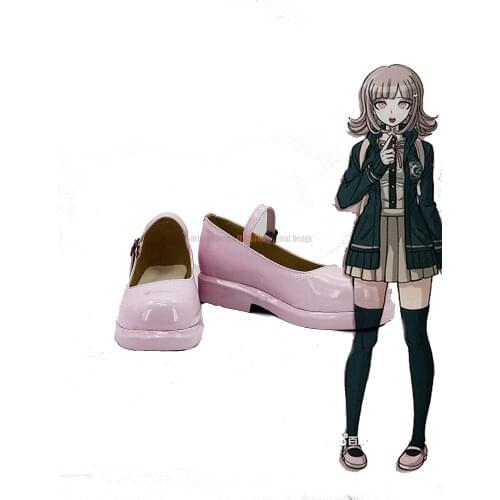 Chiaki Nanami Shoes Cosplay Danganronpa 2: Goodbye Despair Chiaki Nanami Cosplay Boots Pink Shoes Custom Made