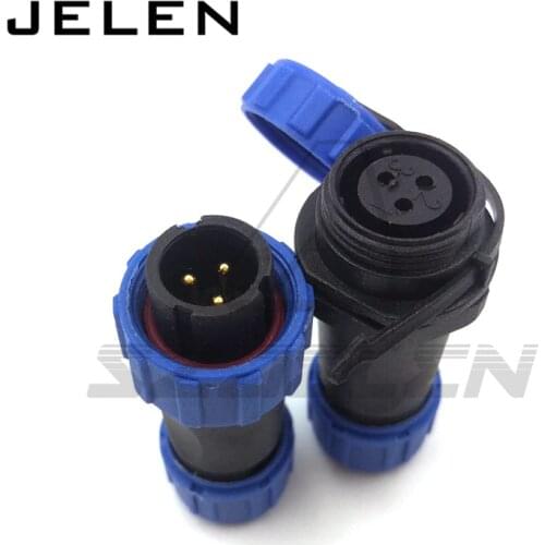 SP13 waterproof Aviation Connector 3pin , 3 pin plug and socket, male and female waterproof connector IP68