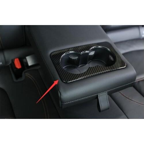 Carbon Fiber Style ABS 2016-2018 For Jaguar F-Pace X761 XE X760 XF X260 Car Rear Seat Water Cup Holder Cover Trim Accessories