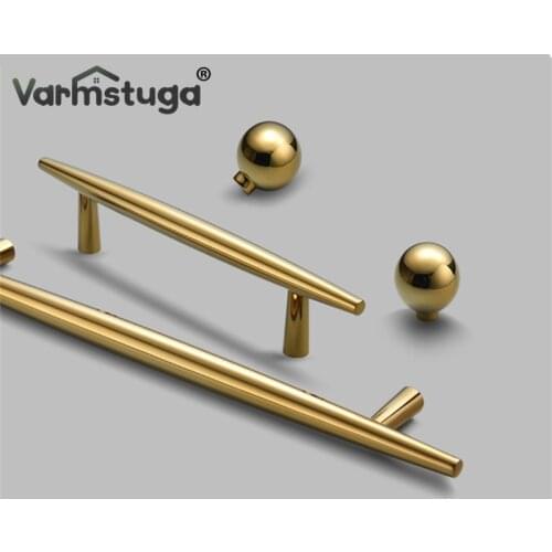 VARMSTUGA Modern Gold Zinc Alloy Handles for Furniture Drawer Handle Pulls Kitchen Cabinet Knobs and Handles Kitchen Handles