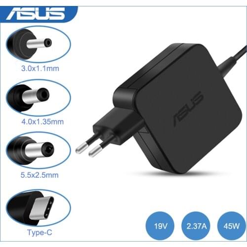 19V 2.37A 3.0x1.1mm / 4.0x1.35mm / 5.5x2.5mm / 20V 2.25A Type-C EU Plug AC Adapter Charger Replacement For Asus 45W Laptop
