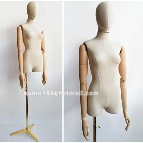 Dress form female mannequin with muscle wooden arms