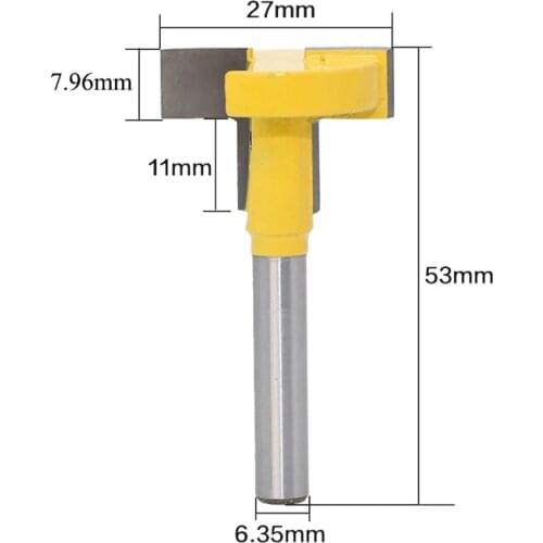 1pc 1/4 Inch 6.35mm T-Slot Cutter Router Bit T Slotting Milling Cutter Power Machine Woodworking Tools for Wood MC01045