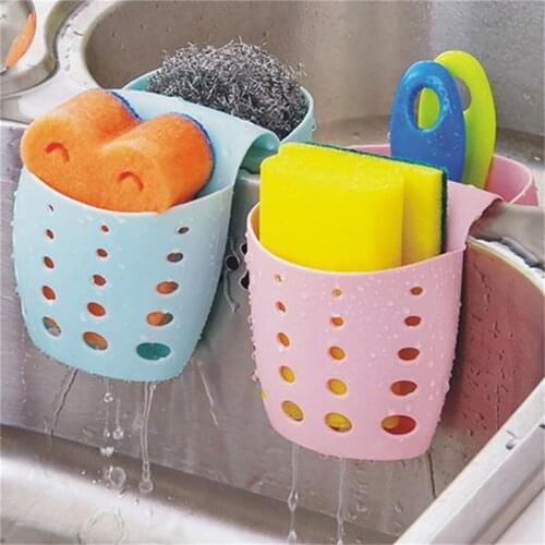 1PCS Silicone Sink Holder Hanging Kitchen Drain Bag Sink Sponge Holder Sink Caddy Multi-purpose Kitchen Storage Baskets
