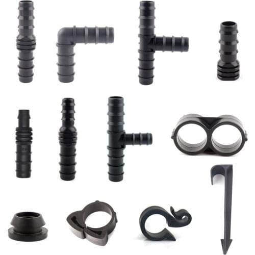 10pcs 20mm PE Pipe Connectors Agricultural Micro Irrigation Hose Connector Gardening Watering Kits Tube Tee Elbow Joints