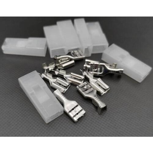 100sets Terminal block 6.3 plug spring insert Cold press terminal Automotive terminal Connector Copper thick terminal with sheath