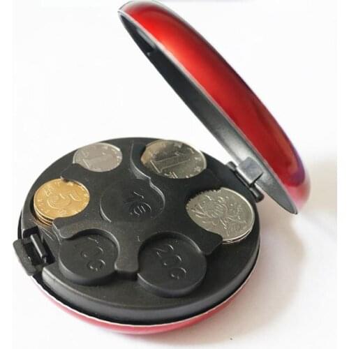 100pc Euro Dollar Coin box Dispenser Coins Purse Wallet Holders Storage Box Aluminum Alloy+Plastic Organizer Money Boxes SN1233