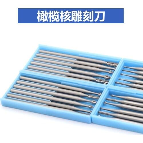 2.35shank Steel Milling Cutter Olive Core Carving Knife Electric Hollow Tooth Machine Micro Carving Knife