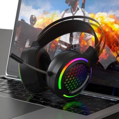 2021 New X2 Hollow Hollow Headphones RGB Gaming Chicken Game USB 7.1 Headset Headset Wired Computer Office Subwoofer Headset