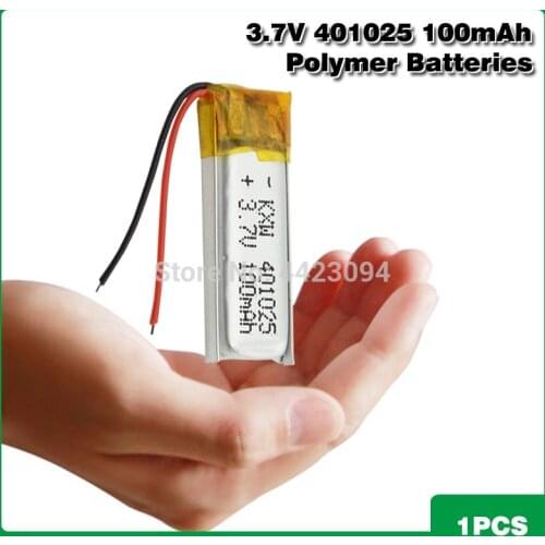 3.7V 100mAh 401225 401025 401525 Lithium Polymer LiPo Rechargeable Battery li ion For Mp3 PAD